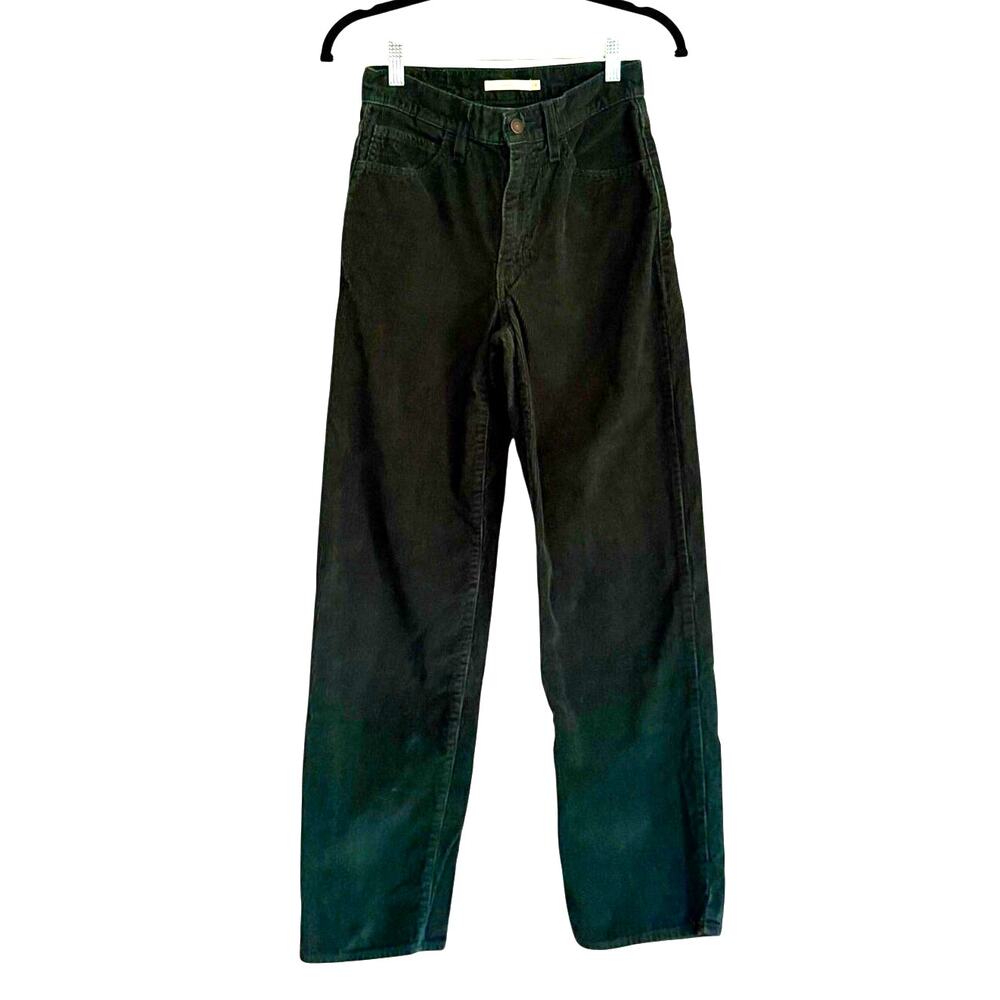 Levi's 94 Baggy Corduroy Pants Women's W24 L31 Dark Green A3510-0026